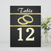 Banden van Gold Table Numbers Kaart (Staand voorkant)