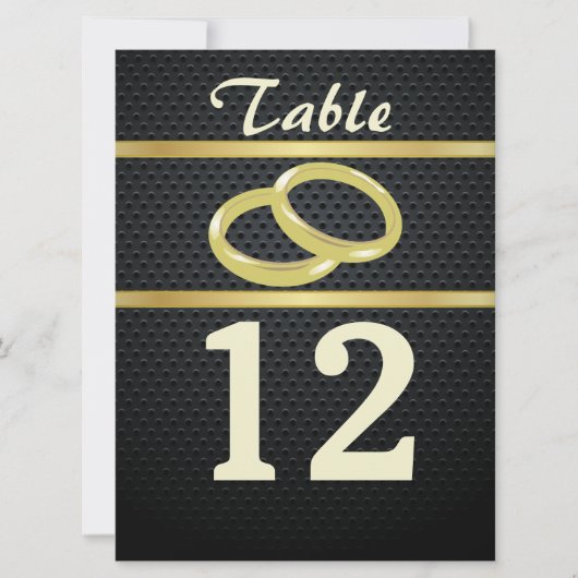 Banden van Gold Table Numbers Kaart (Voorkant)