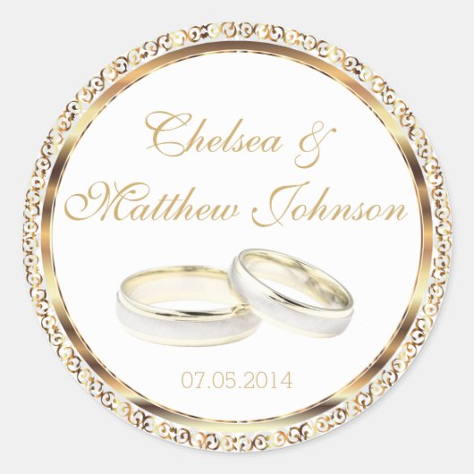 Banden voor de bruid en de bruid ronde sticker (Voorkant)