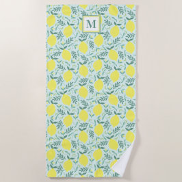 Bandenhanddoek voor botanische monogram strandlaken