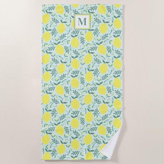 Bandenhanddoek voor botanische monogram strandlaken (Voorkant)