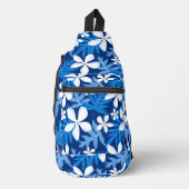 BANDENPATROON IN BLAUW SLING BAG (Voorkant)