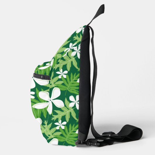 BANDENPATROON IN GROEN SLING BAG (Rechts)