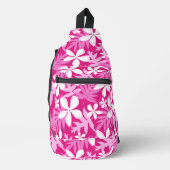 BANDENPATROON IN HETE ROZE SLING BAG (Voorkant)