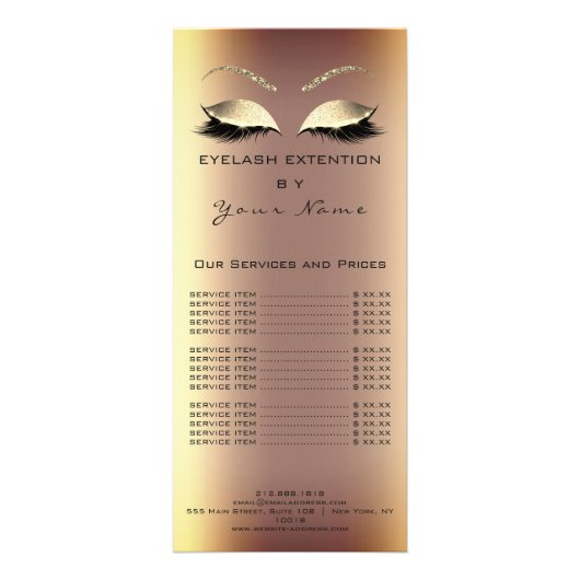 Bandenprijslijst Lash Extension Sepia Gold More Reclamekaart (Achterkant)