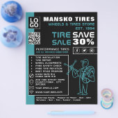 Bandenreparatie Logo, Tyre/Tyre Specialist Shop Flyer (Enkel)