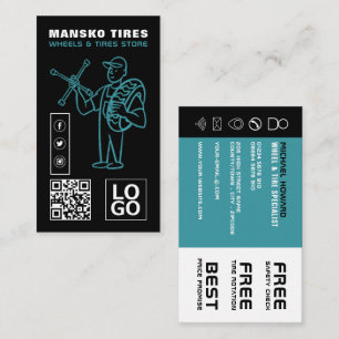 Bandenreparatie Logo, Tyre/Tyre Specialist Visitekaartje