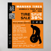 Bandenreparatie Man ontwerp, Tyre/Tyre Specialist  Poster (Voorkant)
