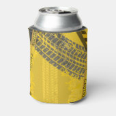 Bandenspoor gele zwarte waarschuwing blikjeskoeler (Blikje Achterkant)