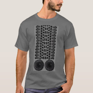 Bandensporen en enkele grote banden t-shirt