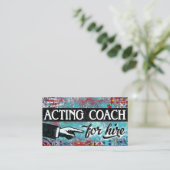 Bandenstrook voor hire Visitekaartjes - blauw rood (Staand voorkant)