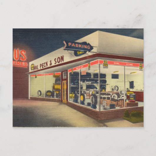  bandenwinkel briefkaart (Voorkant)