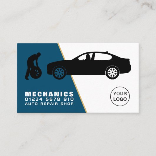 Bandenwissel, automatische mechanisme en reparatie visitekaartje (Voorkant)