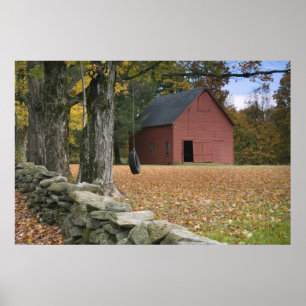 Bandenzwengel langs een weg in Zuid-Vermont, Poster