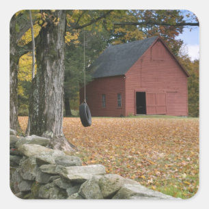 Bandenzwengel langs een weg in Zuid-Vermont, Vierkante Sticker