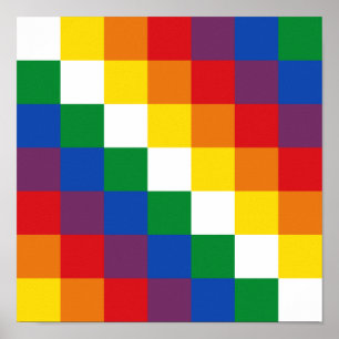 Bandera Andina de la Wiphala Qulla Suyu Flag Print