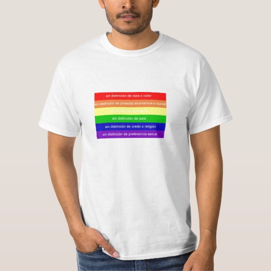Bandera arcoiris mensaje t-shirt (Voorkant)