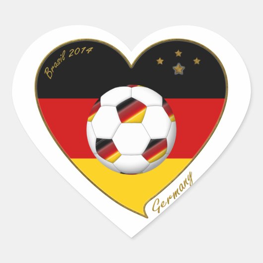 Bandera de ALEMANIA FÚTBOL de equipo nacional 2014 Hart Sticker (Voorkant)