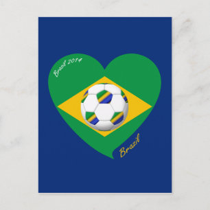 Bandera de BRAZILIL FÚTBOL equipo nacional 2014 Briefkaart