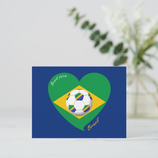 Bandera de BRAZILIL FÚTBOL equipo nacional 2014 Briefkaart (Staand voorkant)