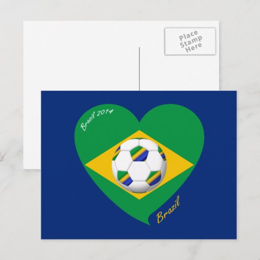 Bandera de BRAZILIL FÚTBOL equipo nacional 2014 Briefkaart (Voorkant / Achterkant)