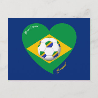 Bandera de BRAZILIL FÚTBOL equipo nacional 2014 Briefkaart