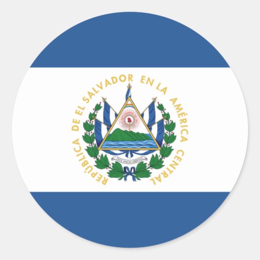 Bandera de El Salvador Ronde Sticker (Voorkant)