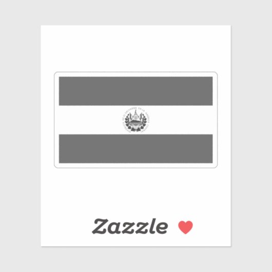 Bandera de El Salvador - zwart en wit Sticker (Vel)