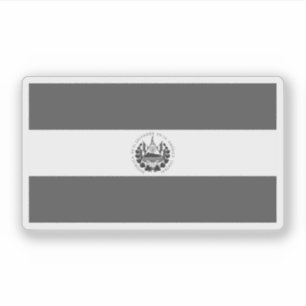 Bandera de El Salvador - zwart en wit Sticker