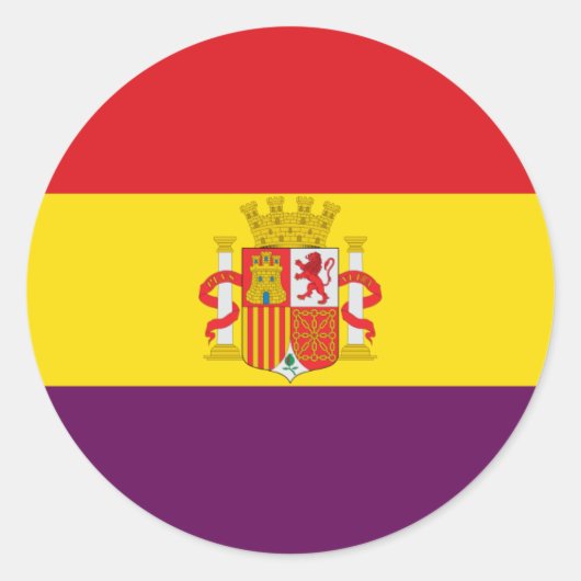 Bandera de la República Española Ronde Sticker (Voorkant)