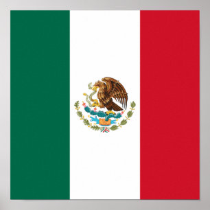 Bandera de Mexico National flag Mexicanos Poster