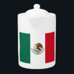 Bandera de Mexico National flag Mexicanos Theepot<br><div class="desc">De vlag van Mexico is een verticale driehoek van groen, wit en rood met het embleem in het centrum van de witte streep. "De eed aan de vlag: Vlag van Mexico! De erfenis van onze helden, symbool van de eenheid van onze ouders en onze broers en zussen. We beloven altijd...</div>