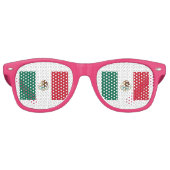 Bandera de México - Vlag van Mexico - Mexicaanse v Retro Zonnebril (Voorkant)