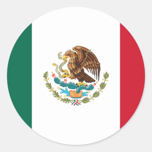 Bandera de México - Vlag van Mexico - Mexicaanse v Ronde Sticker (Voorkant)