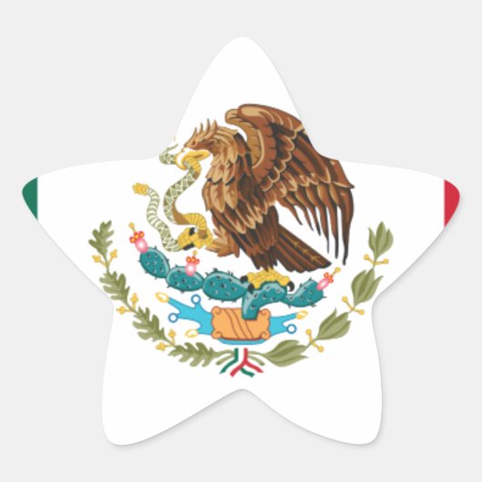 Bandera de México - Vlag van Mexico - Mexicaanse v Ster Sticker (Voorkant)