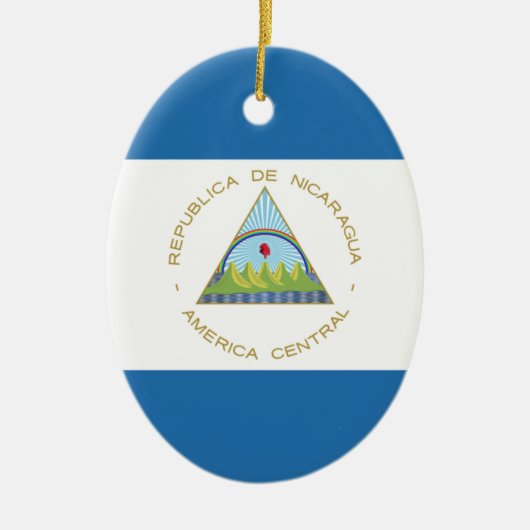Bandera de Nicaragua Keramisch Ornament (Voorkant)