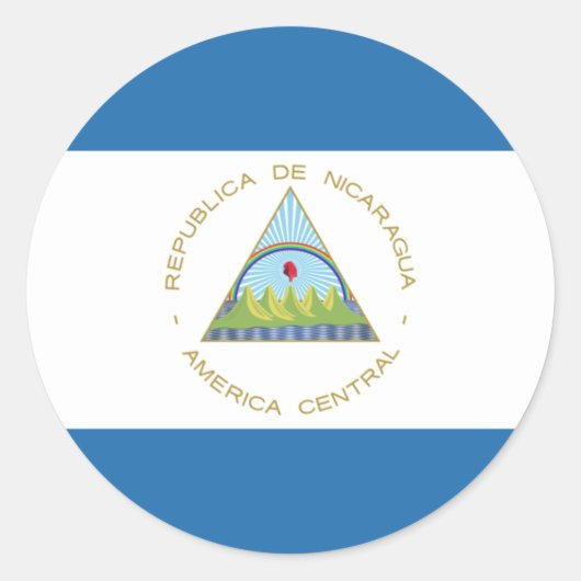 Bandera de Nicaragua Ronde Sticker (Voorkant)