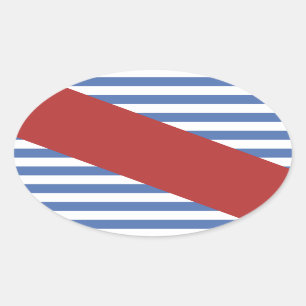 Bandera del Departamento de Canelones - Uruguay Ov Ovale Sticker
