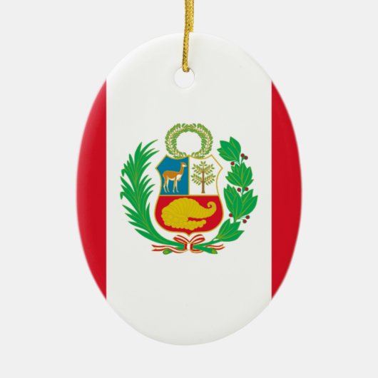 Bandera del Perú - vlag van Peru Keramisch Ornament (Voorkant)