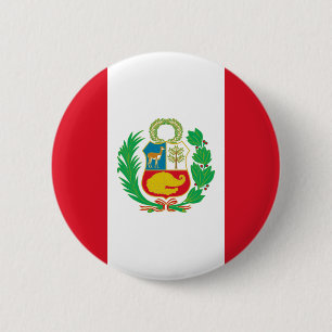 Bandera del Perú - vlag van Peru Ronde Button 5,7 Cm