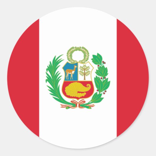 Bandera del Perú - Vlag van Peru Ronde Sticker (Voorkant)