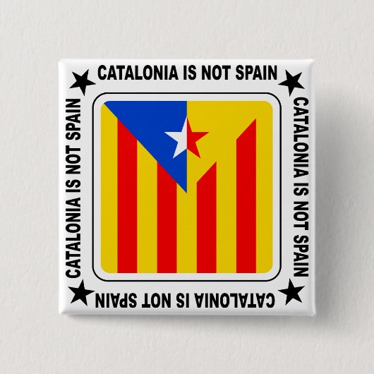 Bandera estelada Catalana Vierkante Button 5,1 Cm (Voorkant)