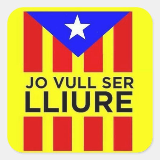 Bandera Estelada Catalana Vierkante Sticker (Voorkant)
