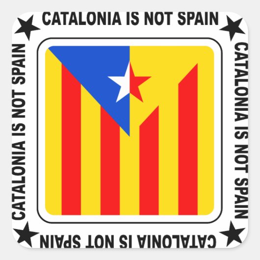 Bandera Estelada Catalana Vierkante Sticker (Voorkant)