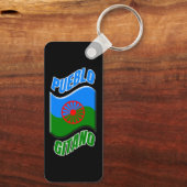 Bandera gitana. Llavero negro personalizado. Sleutelhanger (Achterkant)