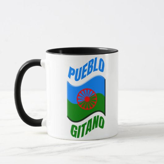 Bandera gitana. Taza original personalizada. Mok (Links)