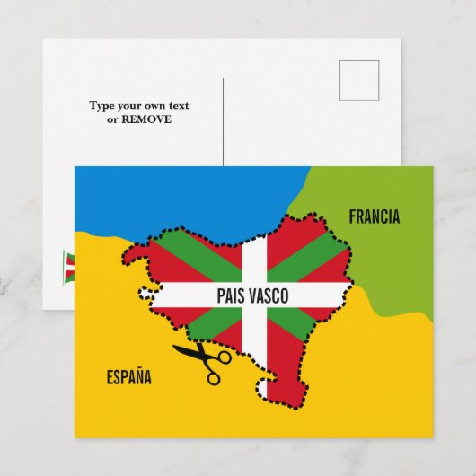 Bandera Ikurriña, independent encia por el país va Briefkaart (Voorkant / Achterkant)