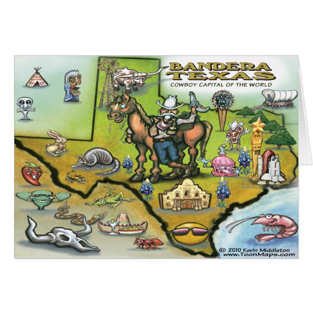 Bandera TEXAS Map (Voorkant Horizontaal)