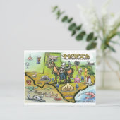 Bandera TEXAS Map Briefkaart (Staand voorkant)