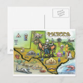 Bandera TEXAS Map Briefkaart (Voorkant / Achterkant)